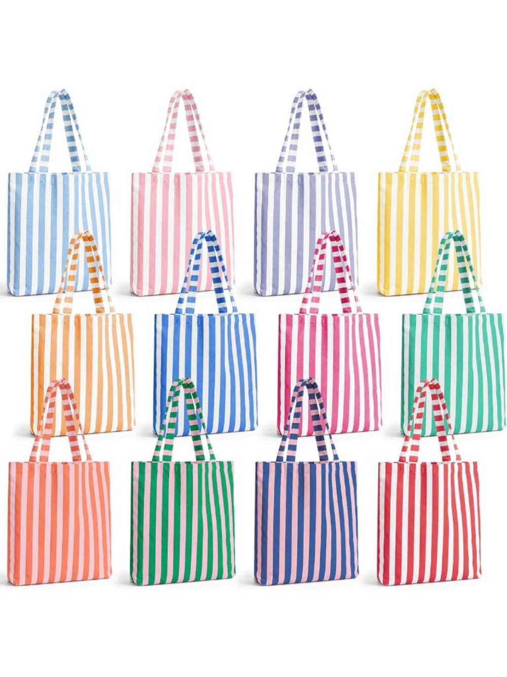 Stylish Striped Canvas Tote Bag for Women - Versatile, Lightweight, Perfect for